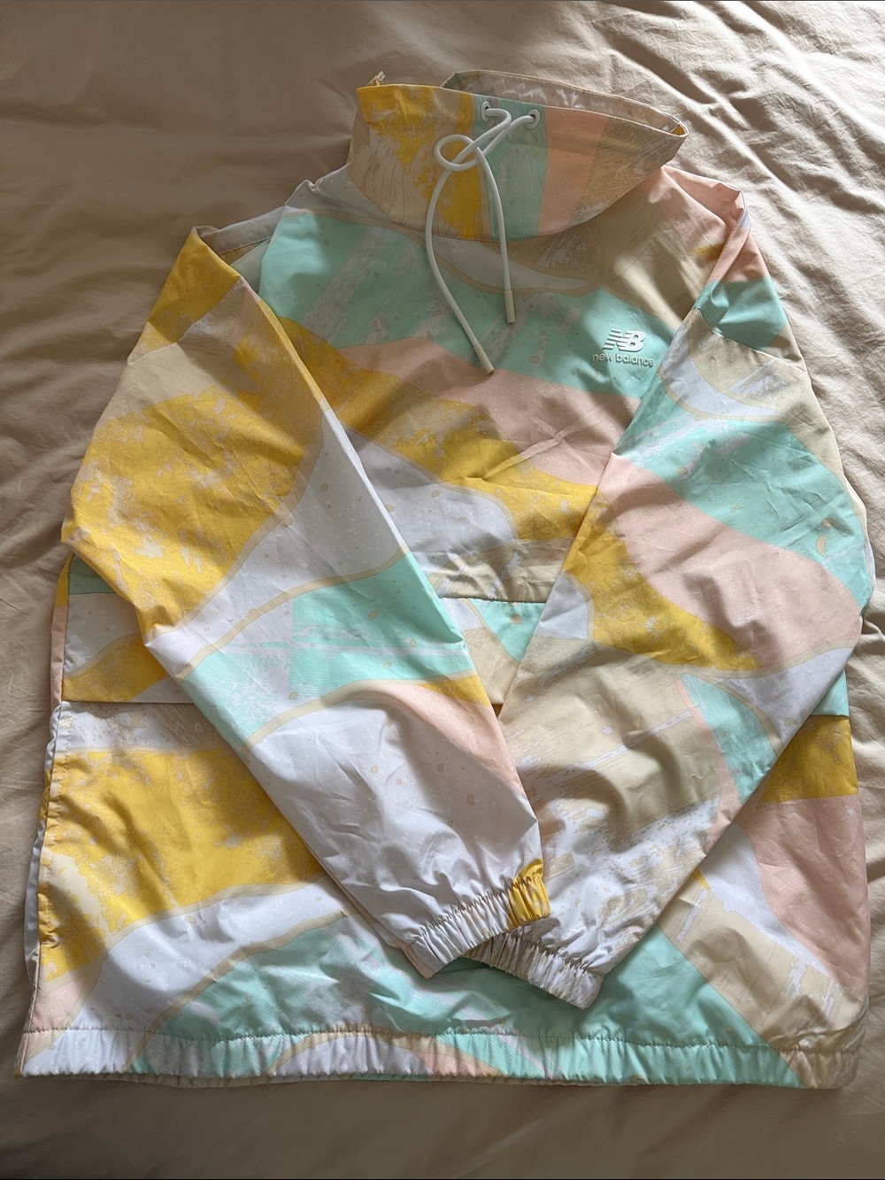 New Balance Pastel Colorblock Hooded Pullover - Yellow, Mint, Pink, White